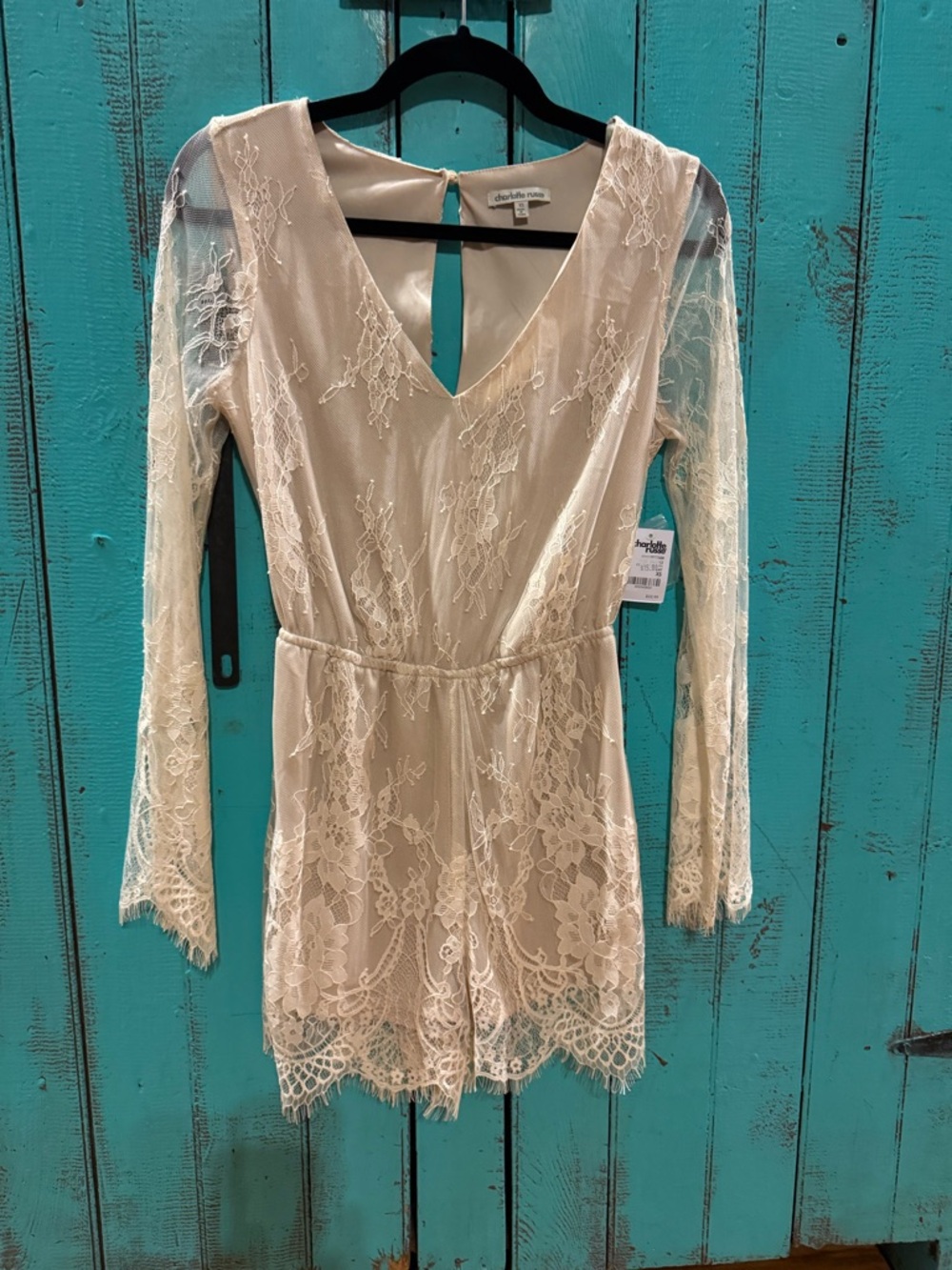 Charlotte Russe Cream Lace Romper